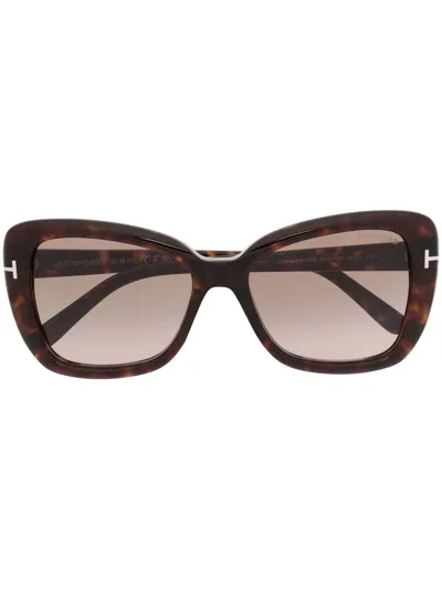 Tom Ford Tortoiseshell-effect Sunglasses In Brown
