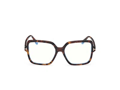 Tom Ford Tortoiseshell Ft6063-b Square Eyeglasses In White