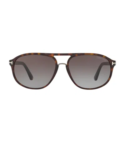Tom Ford Tortoiseshell Jacob Aviator Sunglasses In Brown