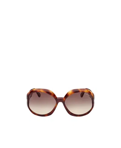 Tom Ford Tortoiseshell Oval-frame Sunglasses In Nude