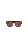Tom Ford Men's Dunning-02 Rectangle Acetate Sunglasses In Brown