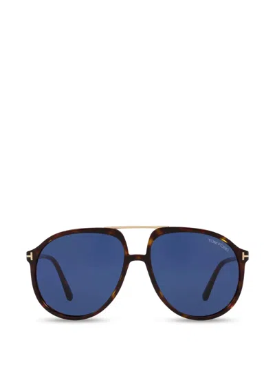 Tom Ford Tortoiseshell Oversized Sunglasses In Green