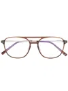 Tom Ford Tortoiseshell Pilot-frame Glasses In Braun