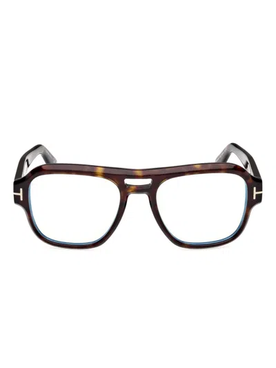 Tom Ford Tortoiseshell Pilot-frame Glasses In Brown