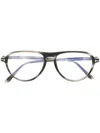 Tom Ford Tortoiseshell Pilot-frame Glasses In Grau