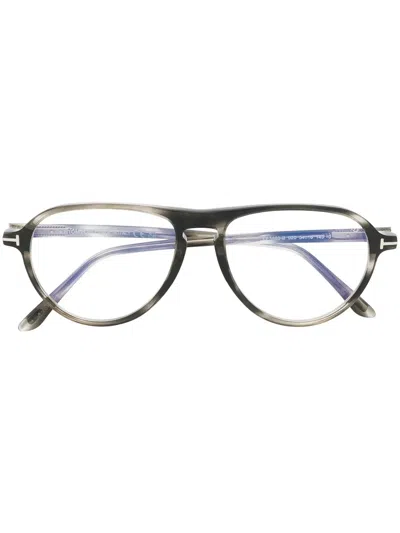 Tom Ford Tortoiseshell Pilot-frame Glasses In Brown