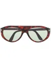 Tom Ford Tortoiseshell Pilot-frame Sunglasses In Red