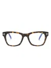 Tom Ford Tortoiseshell Square-frame Glasses In Braun