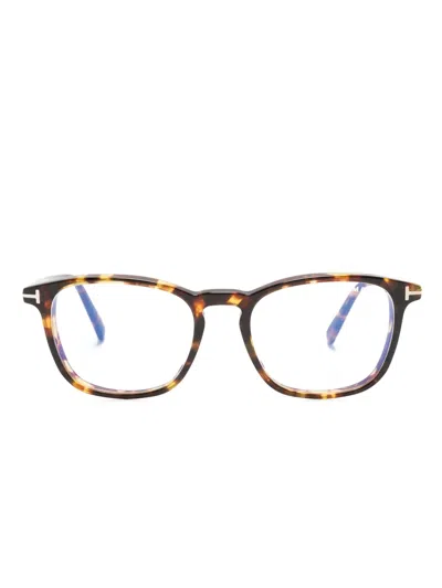 Tom Ford Tortoiseshell Square-frame Glasses In Brown