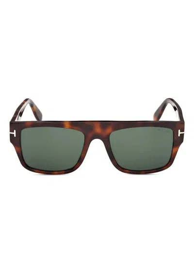 TOM FORD TOM FORD TORTOISESHELL SQUARE FRAME SUNGLASSES