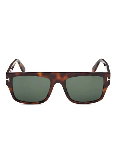 TOM FORD TOM FORD TORTOISESHELL SQUARE FRAME SUNGLASSES