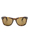Tom Ford Tortoiseshell Square-frame Sunglasses In Brown