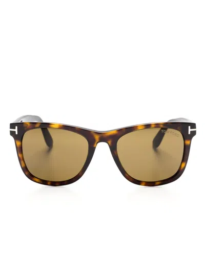 Tom Ford Tortoiseshell Square-frame Sunglasses In Brown