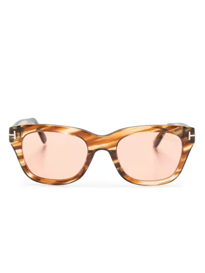 Tom Ford Tortoiseshell Square-frame Sunglasses In Brown