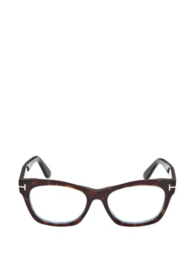 Tom Ford Tortoiseshell-effect Cat-eye Glasses In Brown
