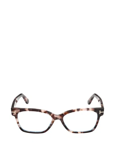 Tom Ford Tortoiseshell-effect Cat-eye Glasses In Burgundy