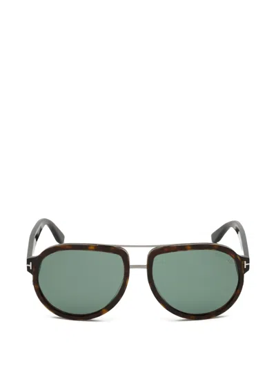 Tom Ford Tortoiseshell-effect Pilot-frame Sunglasses In Brown