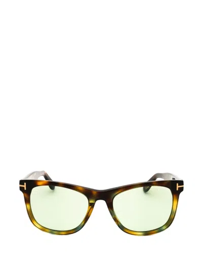 Tom Ford Tortoiseshell-effect Rectangle-frame Sunglasses In Brown