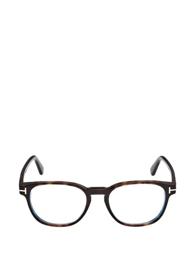 Tom Ford Tortoiseshell-effect T-hinge Glasses In Brown