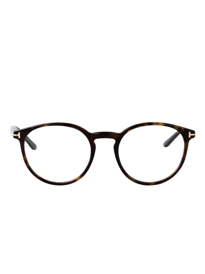 Tom Ford Tortoishell-pattern Round-frame Glasses