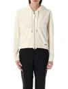 Tom Ford Hooded Zip Sweatshirt Featuring Pockets In Beige