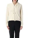 Tom Ford Hooded Zip Sweatshirt Featuring Pockets In Beige