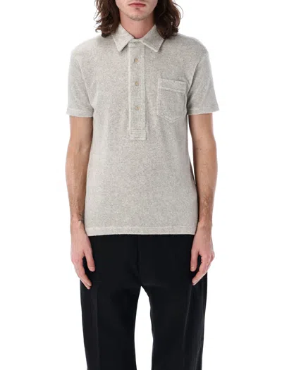 Tom Ford Toweling Polo In Light Grey
