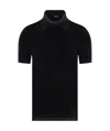 Tom Ford Black Short-sleeves Polo In Cotton Piquet Jersey In Black