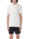 Tom Ford White Polo Shirt With Classic Collar In Cotton Blend Man