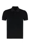 Tom Ford Black Short-sleeves Polo In Cotton Piquet Jersey