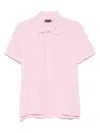 Tom Ford Classic Piquet Polo With Three-button Placket In Pink