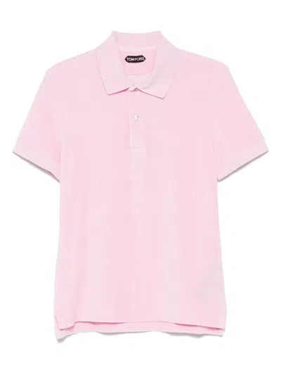 Tom Ford Towelling Polo Shirt In Pink