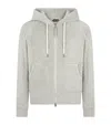 Tom Ford Towelling Zip-up Hoodie In Grey