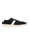 Tom Ford Blake Sneakers Suede Upper Contrast Stripe Rubber Sole In Black