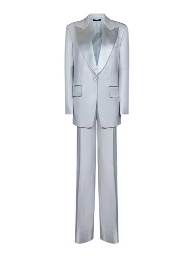 Tom Ford Ice Grey Wool And Silk Suit