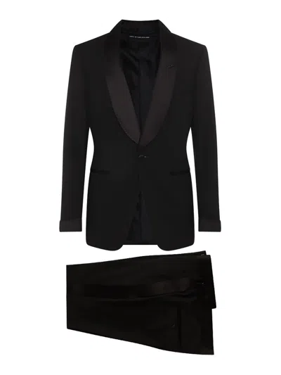 Tom Ford Wool Tailored Suit In Blu