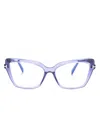 Tom Ford Transparent-frame Cat-eye Glasses In Purple