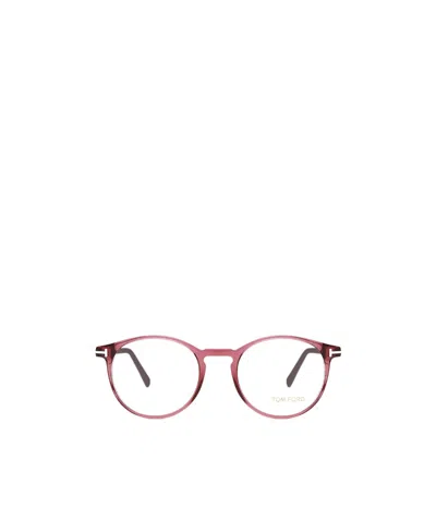 Tom Ford Transparent Round-frame Glasses In Pink