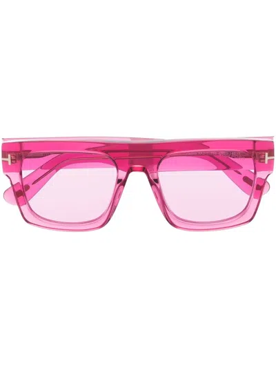 Tom Ford Transparent Square-frame Sunglasses In Pink