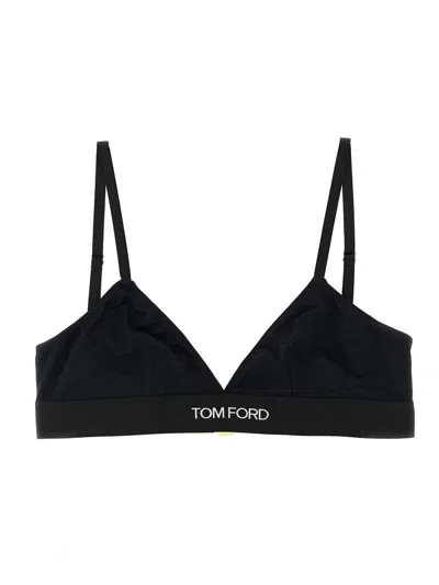 Tom Ford Signature Triangle Cup Bra With Adjustable Straps In Black