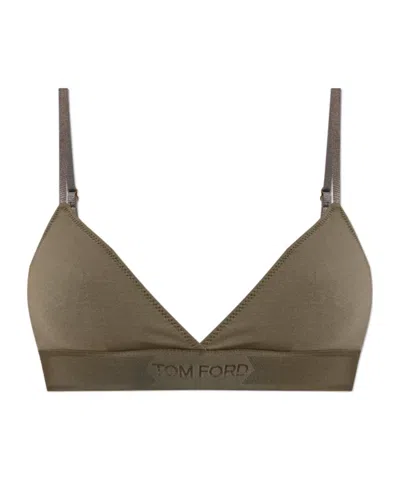 Tom Ford Triangle Bra In Brown