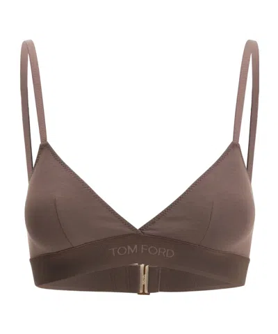 Tom Ford Triangle Bra Top In Brown