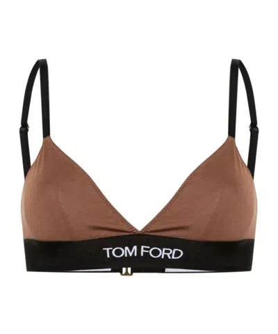 Tom Ford Brown Triangle Bra In Kb561 Cocoa Brown