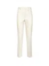 Tom Ford Striped Wool-blend Straight-leg Trousers In White