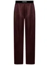 Tom Ford Silk Satin Pijama Pants With Velour Detail
