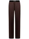 Tom Ford Pantaloni Pajama In Raso Di Seta Elasticizzato