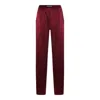 Tom Ford Fuchsia Pants With Elastic Waist With Logo Lettering In Silk Stretch Woman In Burgundy