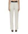 Tom Ford Women's Logo Patch Straight Leg Trousers In White