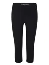 Tom Ford Cropped Logo-waistband Leggings In Black
