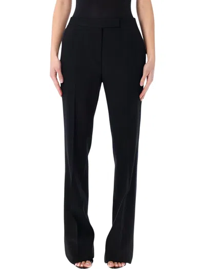 Tom Ford Bi-color Sharp Grain De Poudre Tailored Tuxedo Straight Pants In Black